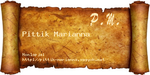 Pittik Marianna névjegykártya